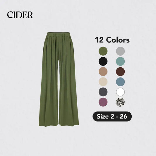 Cider [12 Colors, Size 2-26] Stretchy Wide Leg Pants